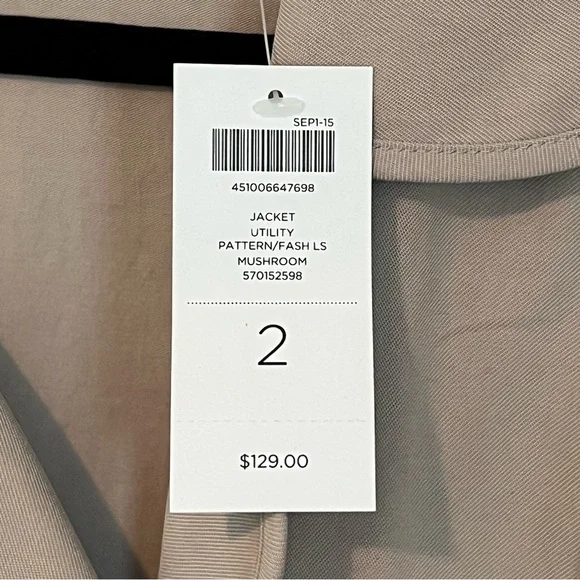 NWT Chico's Beige Utility Jacket - Picture 4 of 6